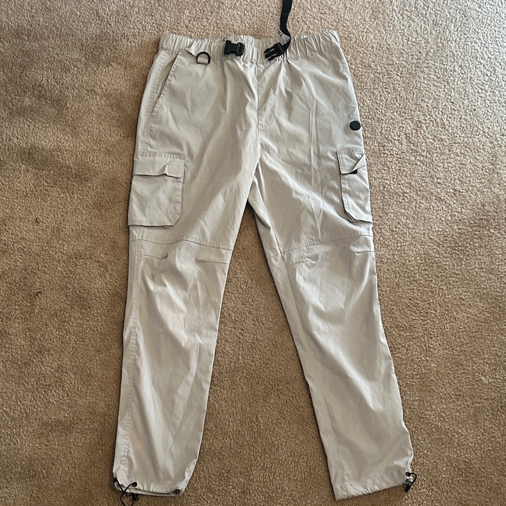 Men's Light Tan Cargo Pants with Adjustable Waist